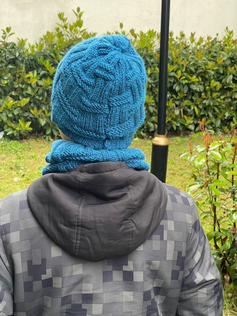 Gönülden Tasarım Heart Design Kids Beanie Neck Warmer Soft Wool Set  - Image 1