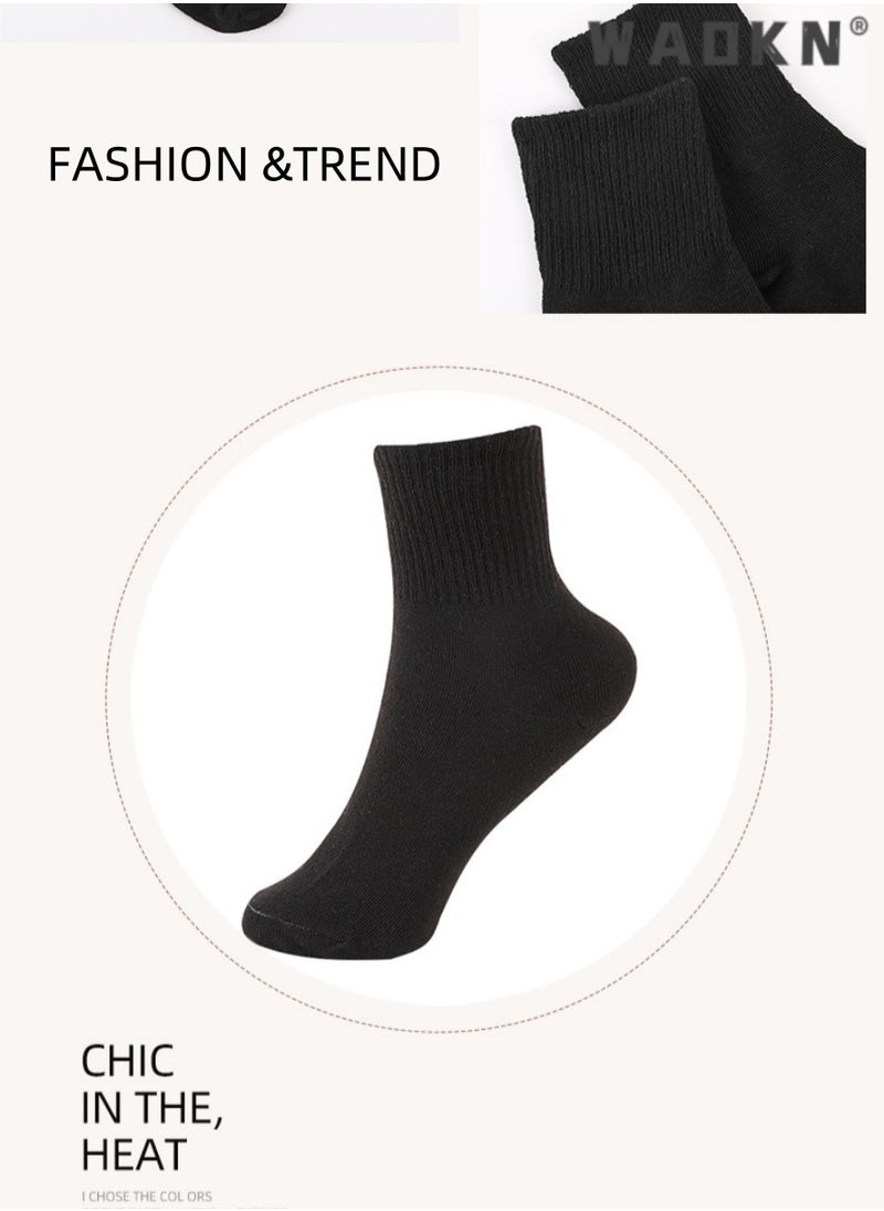 WAOKN Men's Mid length Elastic Black Socks Spring/Summer Breathable Solid Color Thin Net Stocking Massage Bottom Cotton Socks Sports Socks Black High Quality Men's Socks One Size Suitable for Everyone  - Image 3