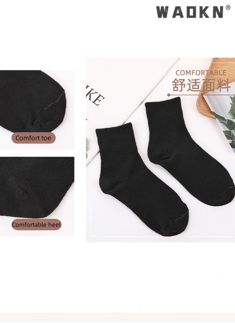 WAOKN Men's Mid length Elastic Black Socks Spring/Summer Breathable Solid Color Thin Net Stocking Massage Bottom Cotton Socks Sports Socks Black High Quality Men's Socks One Size Suitable for Everyone  - Image 4