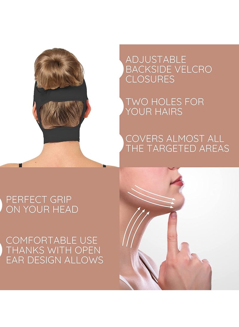 VIUAUAX Neck and Chin Compression Garment Wrap, Post Surgical Chin Strap Bandage for Women, Face Slimmer, Jowl Tightening, Chin Lifting M - Image 5