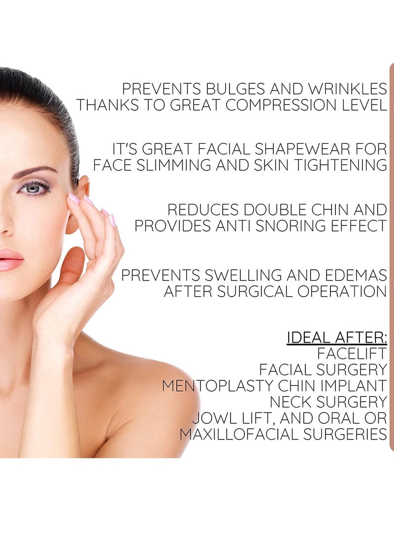 VIUAUAX Neck and Chin Compression Garment Wrap, Post Surgical Chin Strap Bandage for Women, Face Slimmer, Jowl Tightening, Chin Lifting M - Image 2