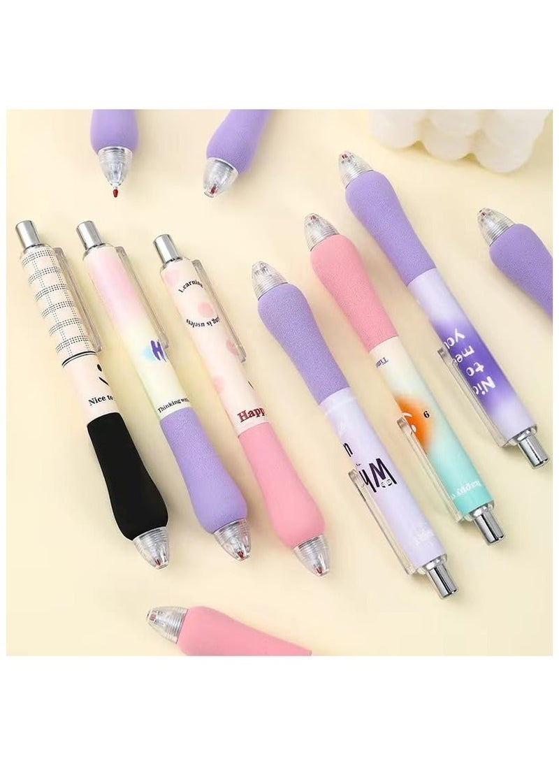 Generic 12Pcs Cute Pens, Kawaii Gel Pens, Retractable Pens Fine Point Smooth Writing Pens, 0.5 Black Soft Grip Quick Dry Ink Aesthetic Office School Supplies Stationary for Teens Women (6 Style)  - Image 2