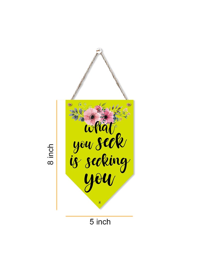 Art Street Art Street What You Seek is Seeking You Dorative Wood Plaques Wall Decor Sign, Decorative Plaque Signs with Hanging Rope for Wall and Door (8x5 Inch)  - Image 3