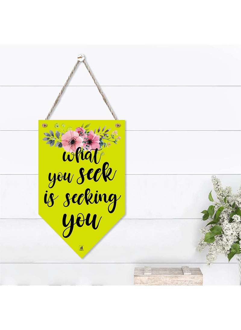 Art Street Art Street What You Seek is Seeking You Dorative Wood Plaques Wall Decor Sign, Decorative Plaque Signs with Hanging Rope for Wall and Door (8x5 Inch)  - Image 2