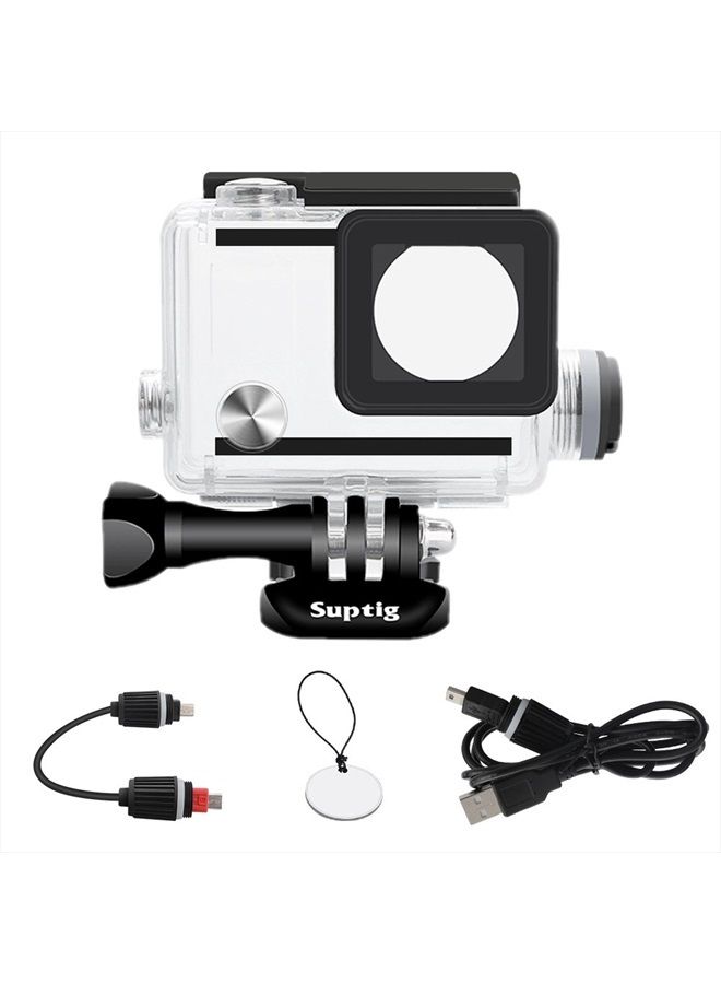 Suptig Housing Rechargeable Waterproof housing for GoPro Hero 4 Hero 3+ Hero 3 Outside Action Camera for Underwater Charge Use - Water Resistant up to 131ft (40m) - Image 1