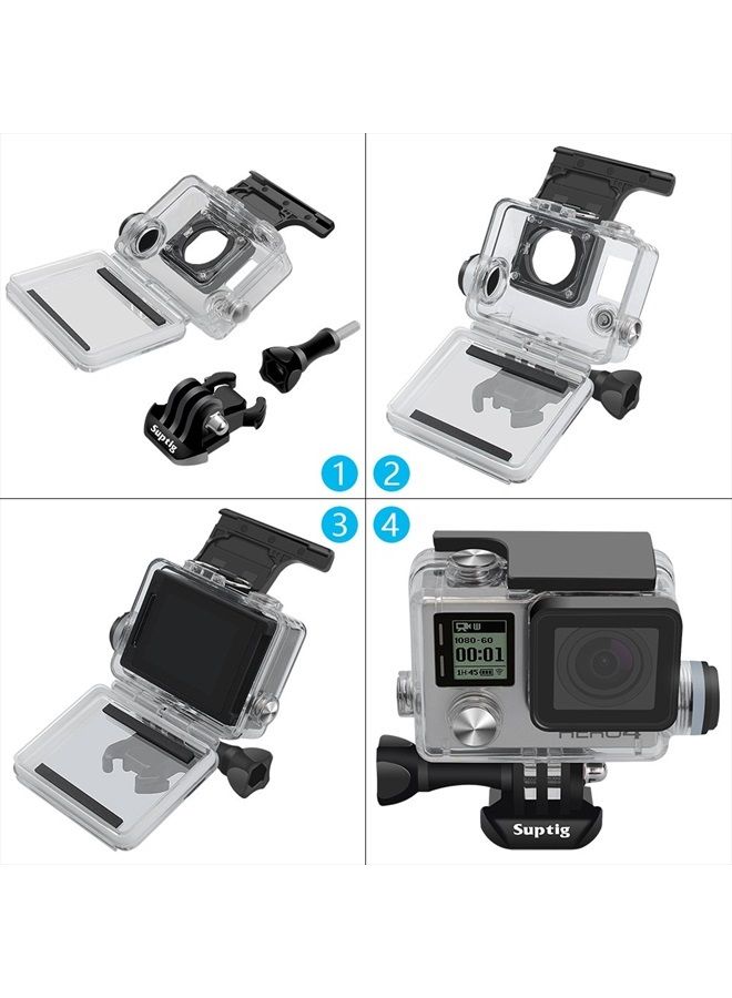 Suptig Housing Rechargeable Waterproof housing for GoPro Hero 4 Hero 3+ Hero 3 Outside Action Camera for Underwater Charge Use - Water Resistant up to 131ft (40m) - Image 2