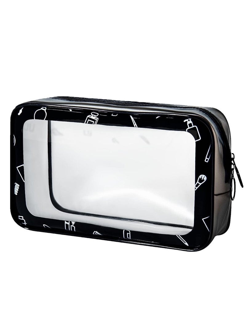 SYOSI Clear Travel Toiletry Bag, Make up Bag Clear Wash Bag Travel Cosmetic Bag Waterproof Toiletry Bags for Women, Women and Kids - Image 1