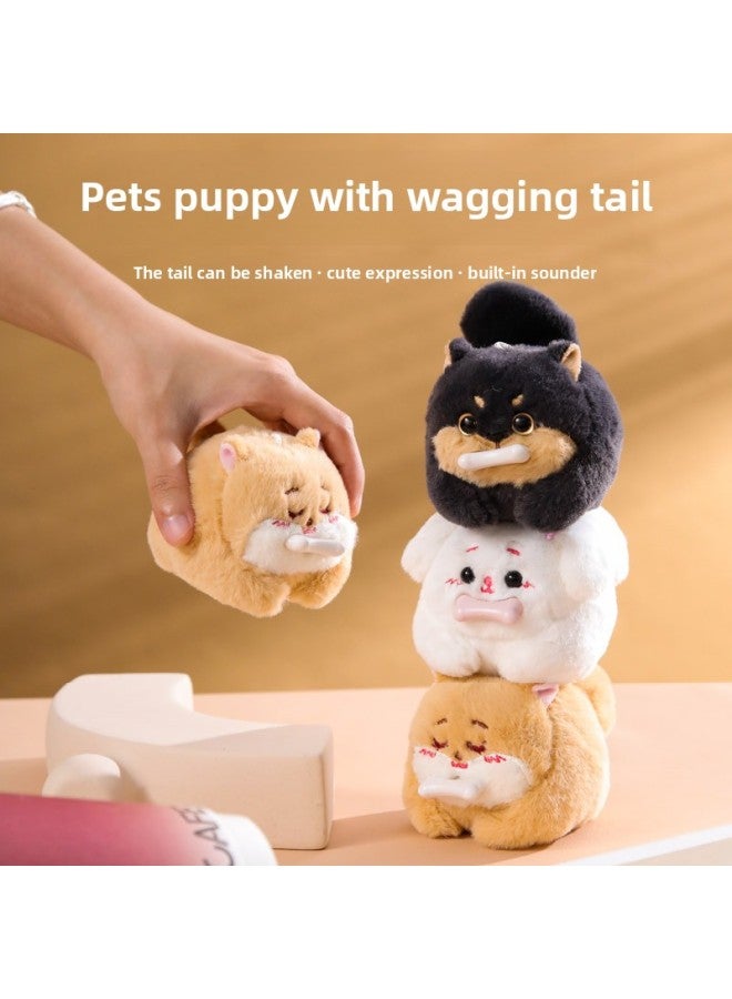 Lejier With Key Chain Bell Drawstring Wagging Tail Puppy Doll Will Call Cat Plush Backpack Pendant Toy-Specifications:Panda [Bell With Keychain]]  - Image 5