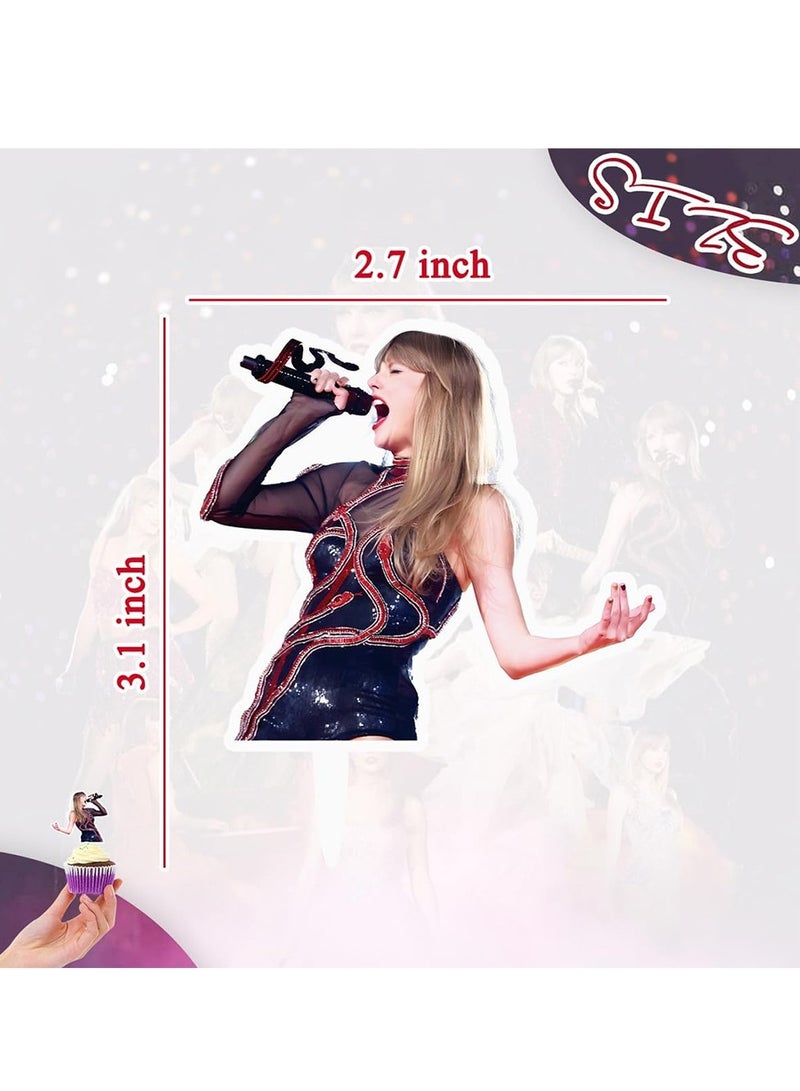 KASTWAVE 40Pcs Cupcake Decorations, Taylor Cupcake Cards, Food Safe Cake Toppers, Singer Party Decorations - Image 4