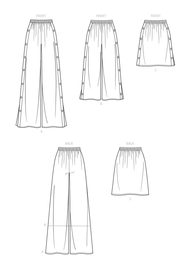Simplicity SS9608D5 Misses' Skirt and Wide Leg Pants Sewing Pattern Packet, Design Code S9608, Sizes 4-6-8-10-12 - Image 3