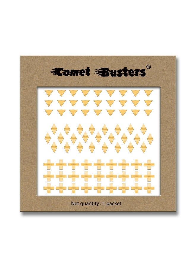 Comet Busters Self Adhesive Cute Nail Decoration Decals, Nail Art Stickers (Metallic Gold) (NAO034) - Image 3