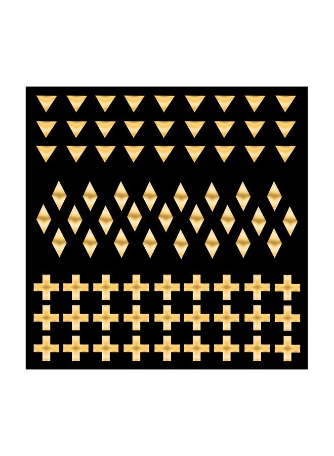 Comet Busters Self Adhesive Cute Nail Decoration Decals, Nail Art Stickers (Metallic Gold) (NAO034) - Image 2