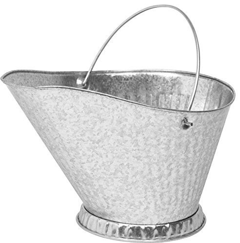 Rocky Mountain Radar Rocky Mountain Goods Large Fireplace Ash Bucket  Coal Hod for Wood Stove  Extra Strength Steel for Durability  Pour Spout and Carrying Handle Galvanized Steel 