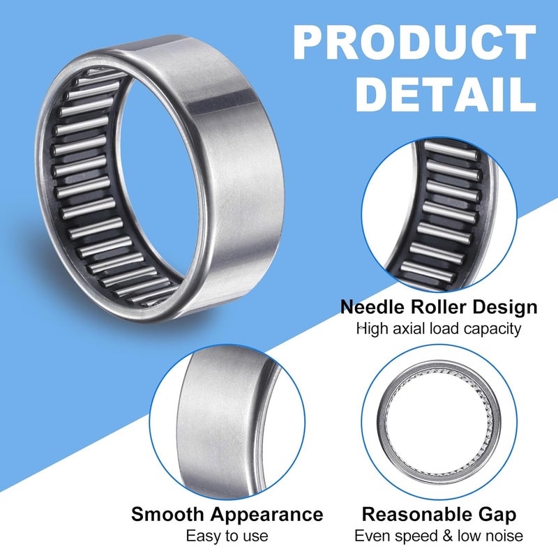 uxcell SCE66 Needle Roller Bearings 3/8-inch Bore 9/16-inch OD 3/8-inch Width Chrome Steel Open End 2pcs - Image 4