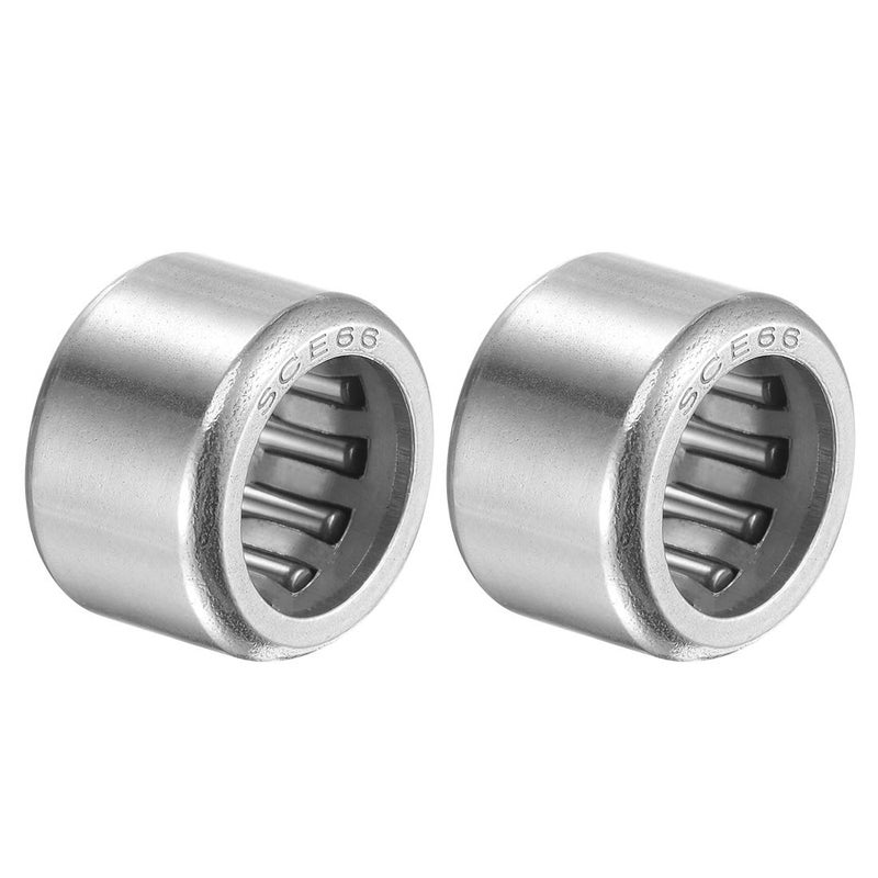 uxcell SCE66 Needle Roller Bearings 3/8-inch Bore 9/16-inch OD 3/8-inch Width Chrome Steel Open End 2pcs - Image 1