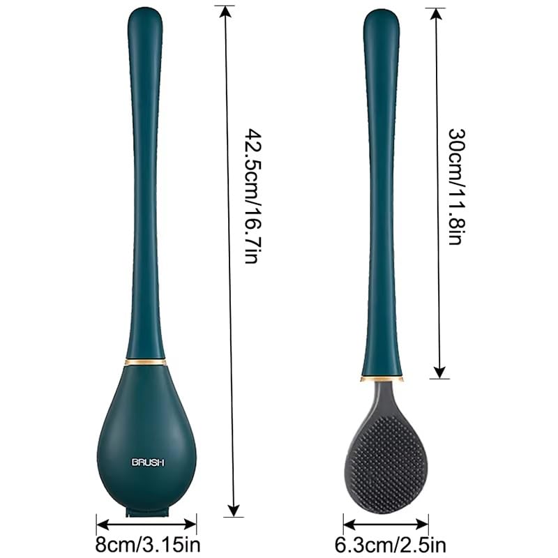 Kesrinplus 2 Premium Compact and Stylish Wall-Hung Stand Bathroom Toilet Brush and Holder Set - Flexible Silicone Bristles, Space-Saving Design (Multicolor) (2 Pcs) - Image 5