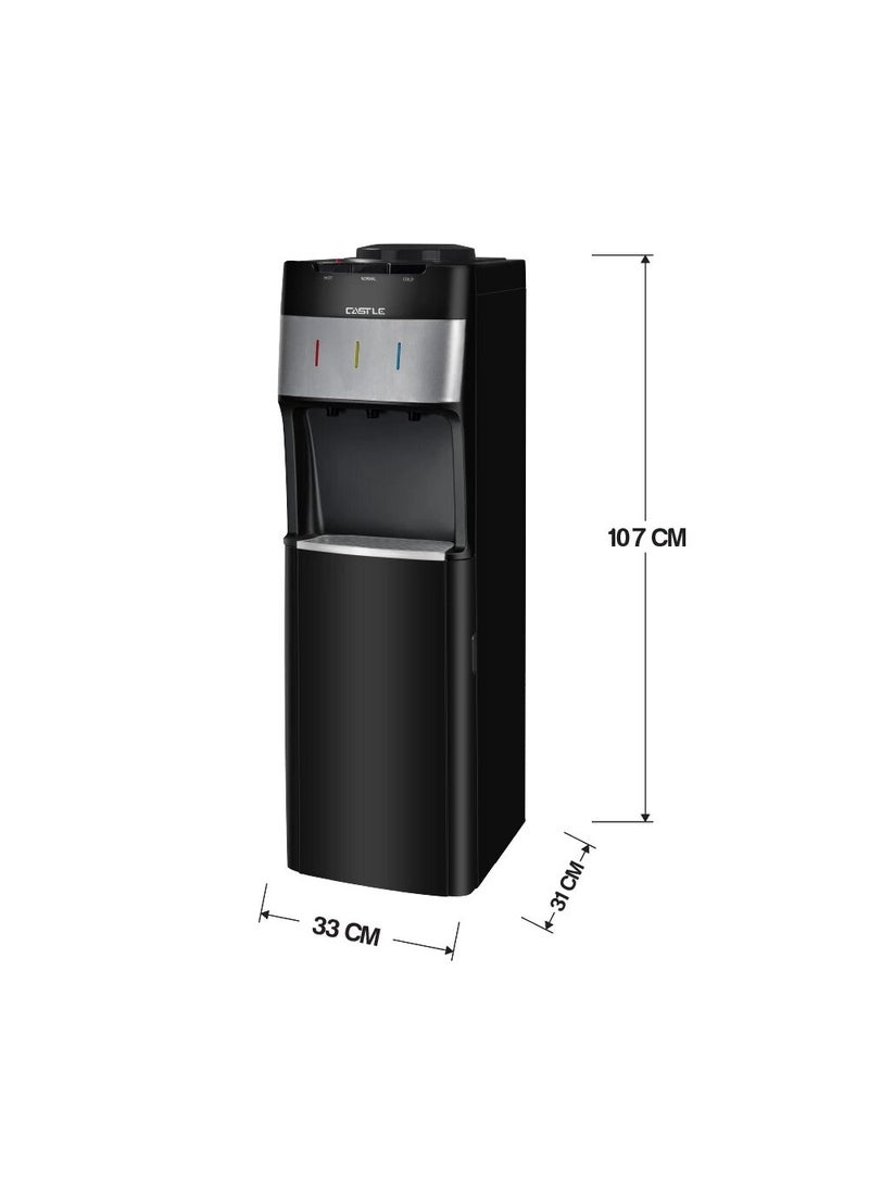 كاسل مبرد مياه، 3 حنفية، 500 وات، مزود بحافظة، WD3040B - اسود فضي - Image 4