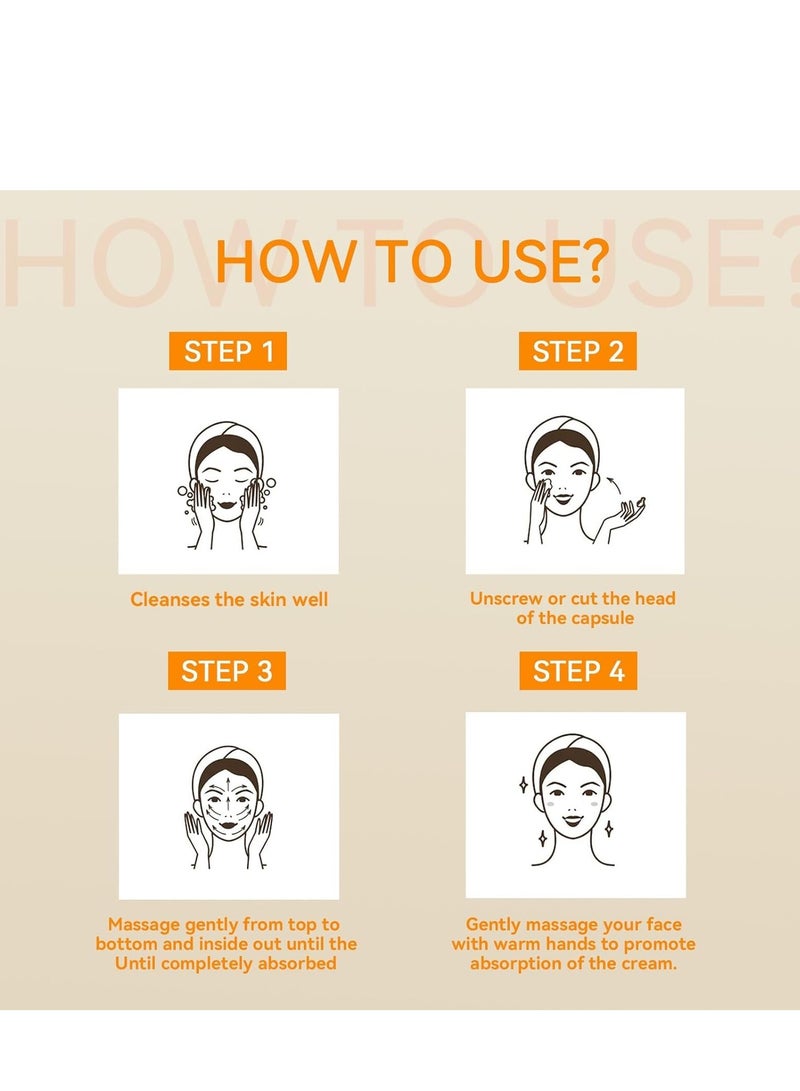 EELHOE Vitamin C Night Serum Capsules, Moisturizing Anti-wrinkle Skin Care Treatment for Firming, Fine Lines, Dark Spots, Revive + Glow Night Serum for Men & Women, 30 Count - Image 5