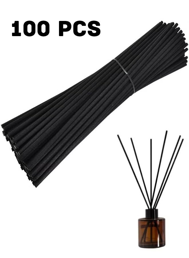 100 Pcs Reed Diffuser Sticks, Essential Oil Aroma Diffuser Sticks, Fibre Reed Sticks Replacement Refill Sticks for SPA Bed Room Home and Office (Black) - Image 1