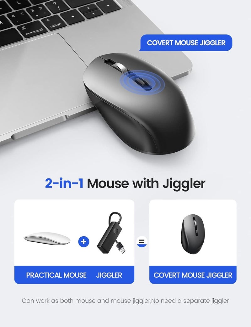 EAXBUX Covert Mouse Jiggler,2 in 1 Mouse with Jiggler, Undetectable Mouse Mover with ON/Off Switch, Drive Free,Simulate Mouse Movement to Keep Computer Awake,Plug and Play - Image 2