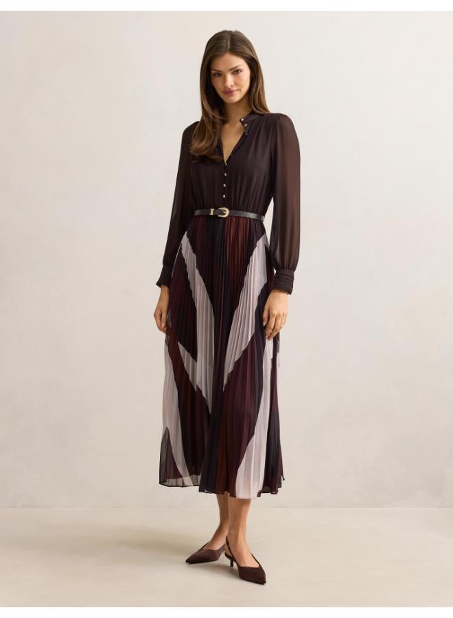 forever new Anya Long Sleeve Pleated Midi - Image 1