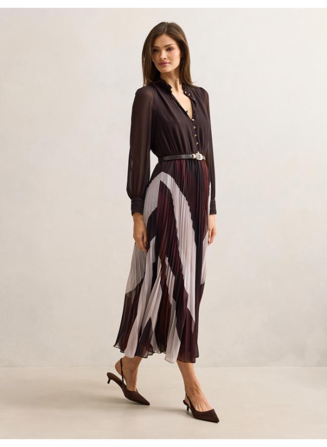 forever new Anya Long Sleeve Pleated Midi - Image 4