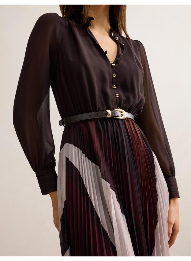 forever new Anya Long Sleeve Pleated Midi - Image 3