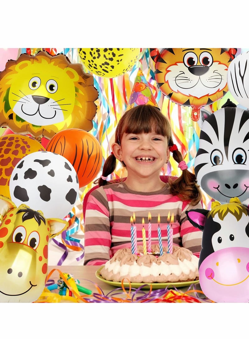 Excefore Jungle Safari Animals Foil Balloons Zoo Animal Balloons Kit For Jungle Safari Animals Theme Baby Shower Birthday Party Decorations Kids Gift Birthday Party Décor, Helium or Air - Image 4