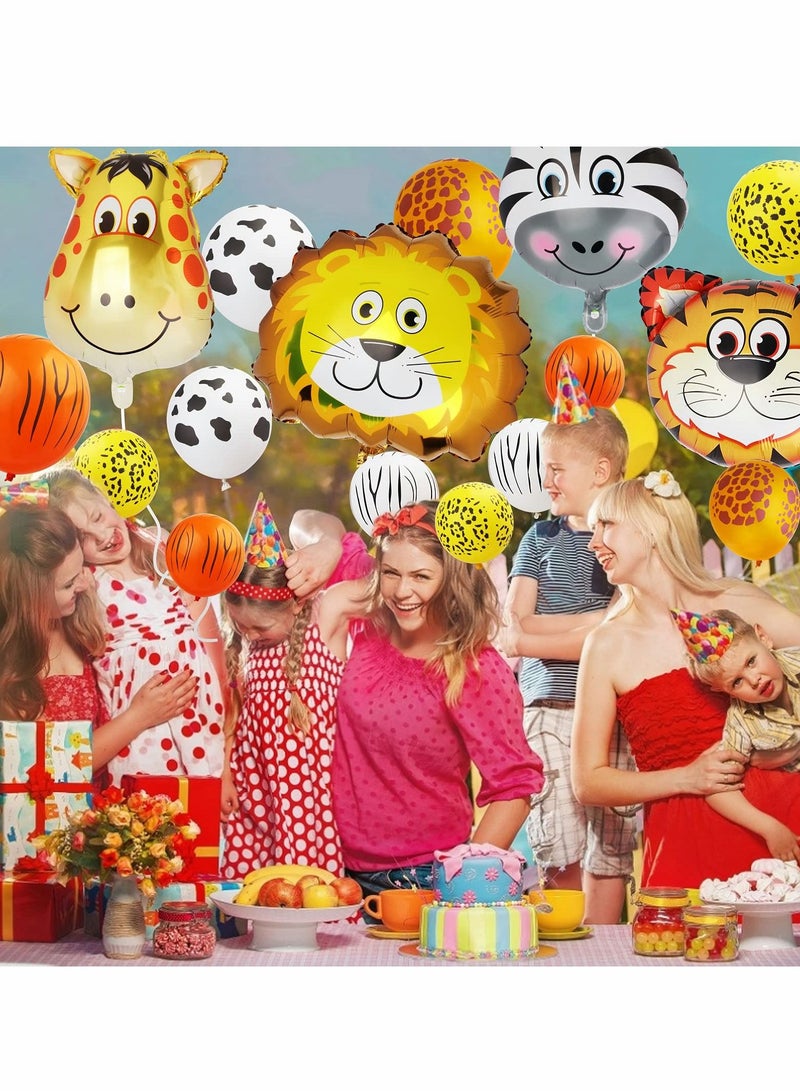 Excefore Jungle Safari Animals Foil Balloons Zoo Animal Balloons Kit For Jungle Safari Animals Theme Baby Shower Birthday Party Decorations Kids Gift Birthday Party Décor, Helium or Air - Image 5