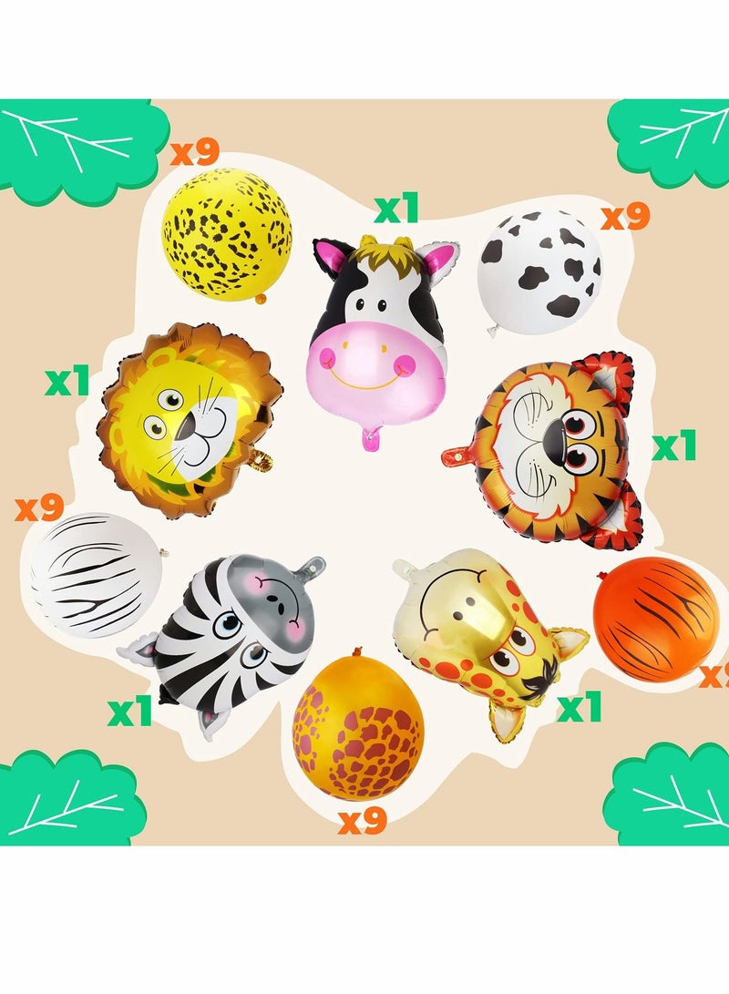 Excefore Jungle Safari Animals Foil Balloons Zoo Animal Balloons Kit For Jungle Safari Animals Theme Baby Shower Birthday Party Decorations Kids Gift Birthday Party Décor, Helium or Air - Image 3