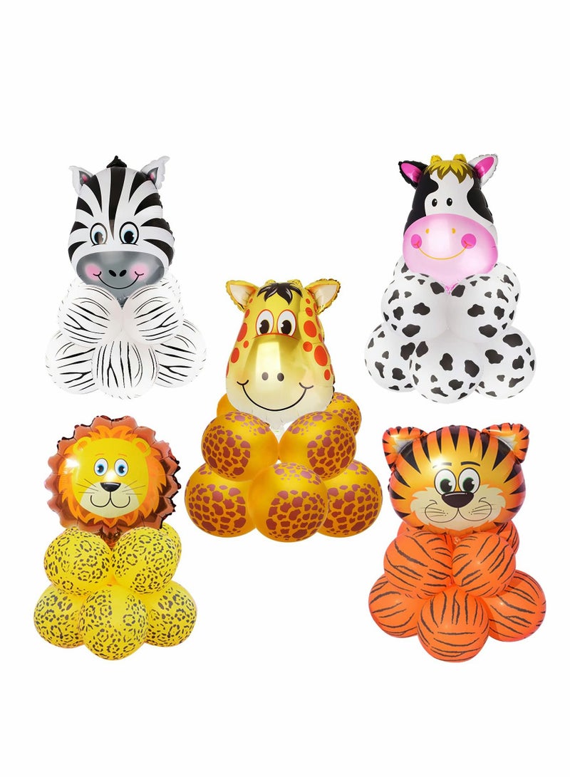 Excefore Jungle Safari Animals Foil Balloons Zoo Animal Balloons Kit For Jungle Safari Animals Theme Baby Shower Birthday Party Decorations Kids Gift Birthday Party Décor, Helium or Air - Image 1