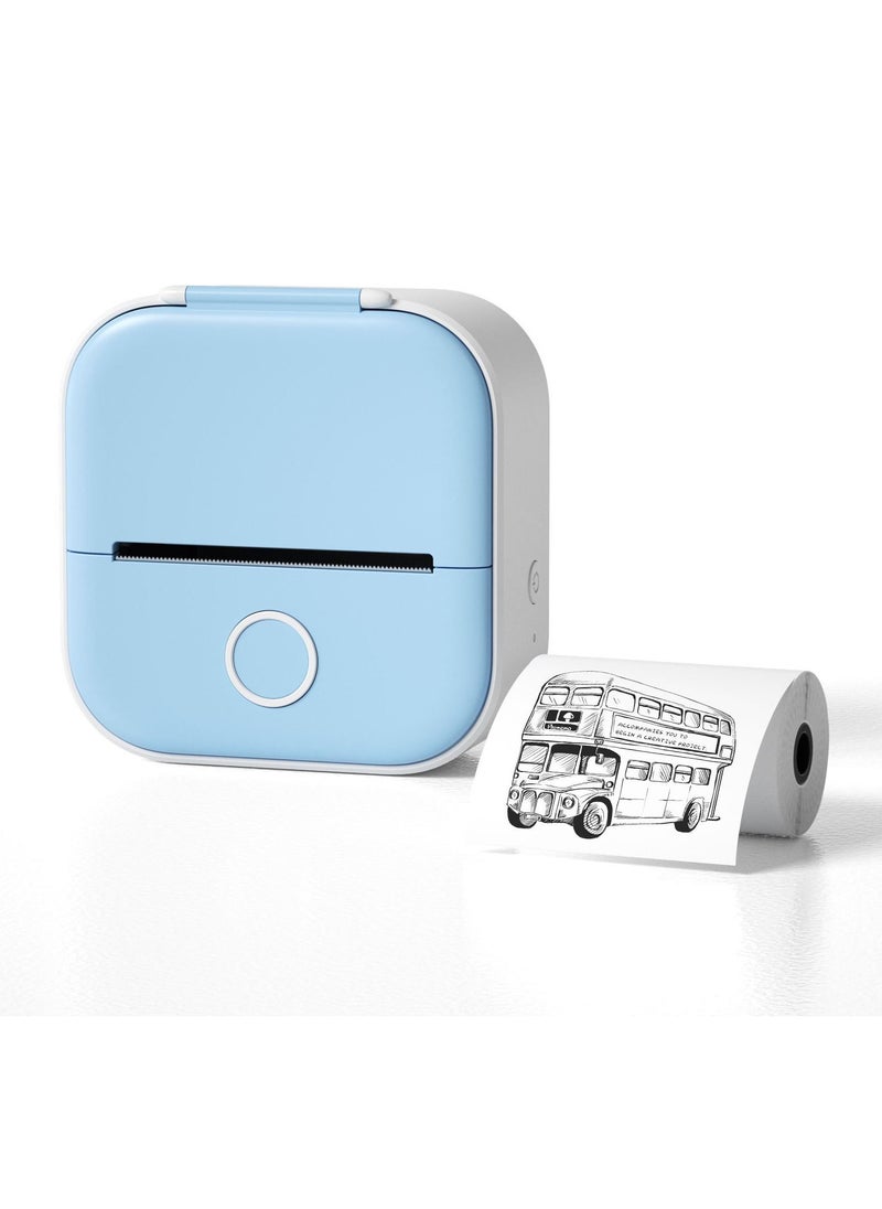 KUYING - Pocket Sticker Printer T02 Mini Pocket Thermal Printer  Wireless Bluetooth Photo Printer for DIY Journal Notes Memo Photo Mini Receipt Printer Compatible with iOS & Android - Image 1