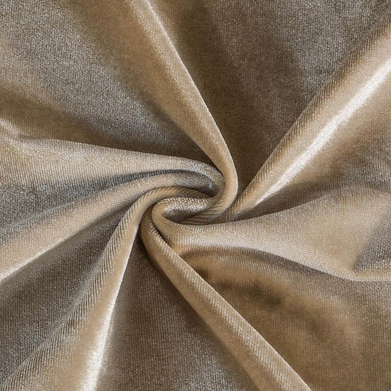 klarako Stretch Velvet Dining Room Seat Cover Slipcovers Wedding Party Decor, Khaki - Image 4