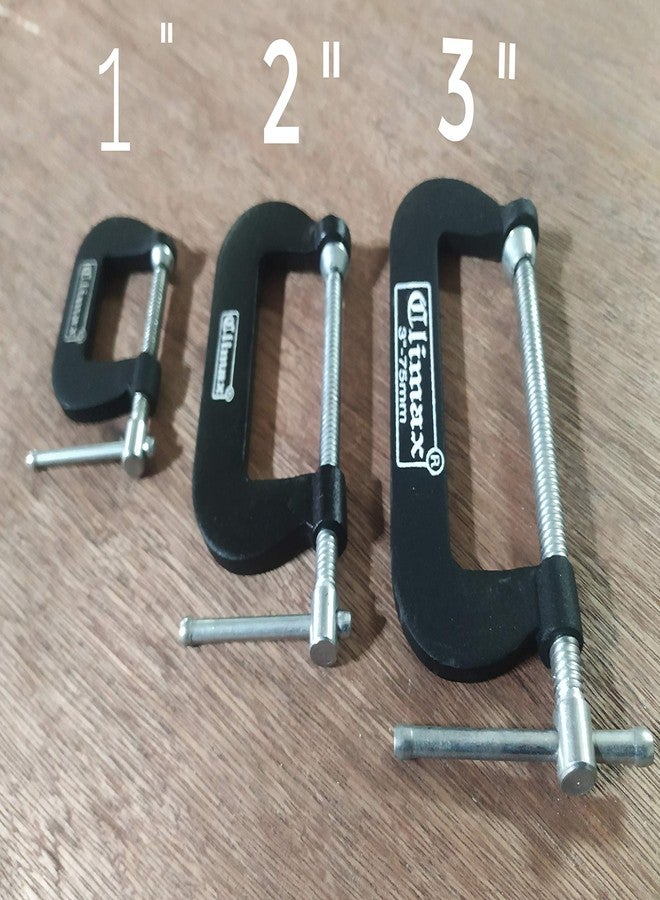 Climax C-Clamps Pack of 3 clamps- 1", 2", 3" inch - Image 3