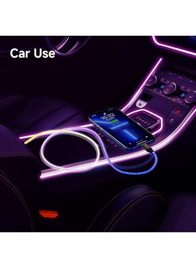كابل شحن سريع 3 في 1 بإضاءة RGB LED، من USB-A إلى Type-C / Lightning / Micro USB - Image 5