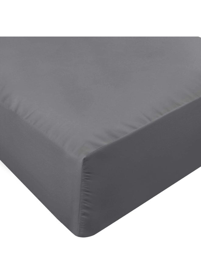 Utopia Bedding Twin Fitted Sheet - Bottom Sheet - Deep Pocket - Soft Microfiber -Shrinkage and Fade Resistant-Easy Care -1 Fitted Sheet Only (Grey) - Image 1