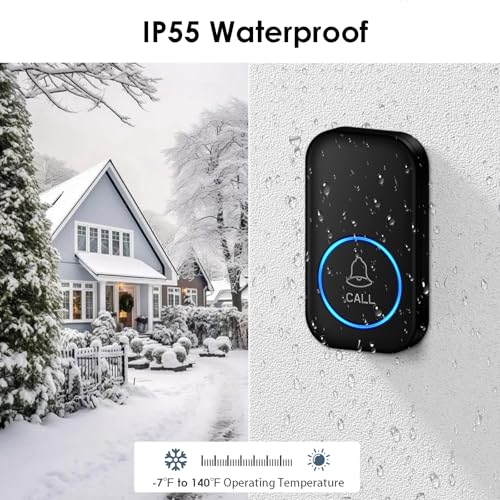 Full House Caregiver Pager, FullHouse Wireless Call Button 1000+ Feet, SOS Alert Nurse Calling Elderly Fall Help System for Patient/Disabled Monitoring at Home, IP55 Waterproof - Image 3
