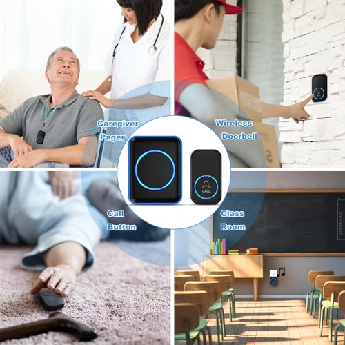 Full House Caregiver Pager, FullHouse Wireless Call Button 1000+ Feet, SOS Alert Nurse Calling Elderly Fall Help System for Patient/Disabled Monitoring at Home, IP55 Waterproof - Image 5