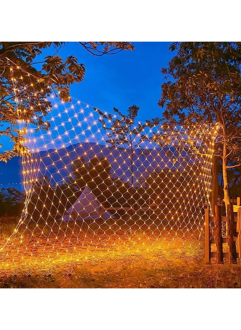 ماركة غير محددة - شبكة إضاءة LED رمضانية مكونة من 320 مصباح، مقاومة للماء بحجم 1.5×1.5 متر، مثالية لتزيين المنزل والحديقة. مناسبة لزينة رمضان، الكريسماس، وحفلات الزفاف، تضيف أجواء ساحرة للمناسبات - Image 1