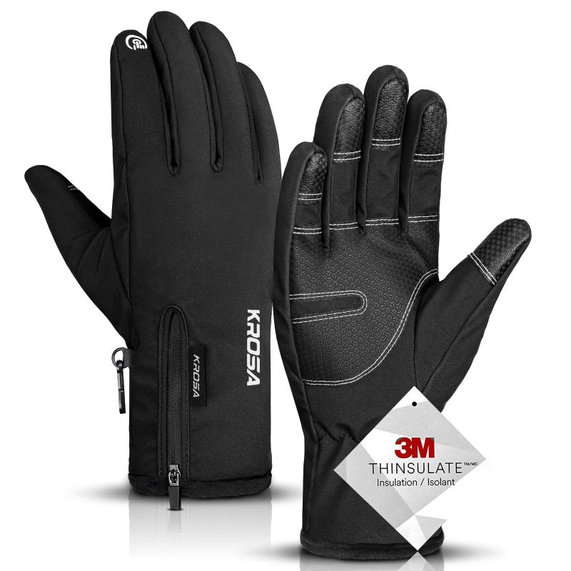 krosa -10℉ Winter Gloves Men Women, 10 Touchscreen Fingers Snow Ski Gloves, Waterproof Cold Weather Gloves - Image 1