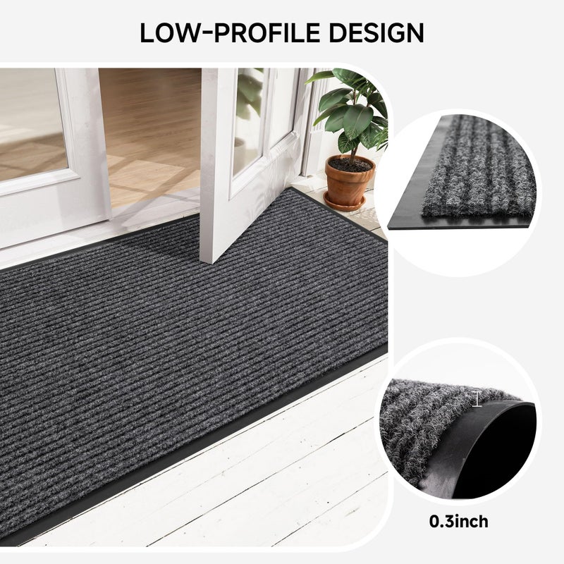 100pointONE Durable Front Door Mat, Heavy Duty Indoor Outdoor Doormat, 48â€ x 36â€ Low Profile Outdoor Mats for Home Entrance, Stain and Fade Resistant Shoe Scraper Mat, Ideal for High Traffic Area - Image 5