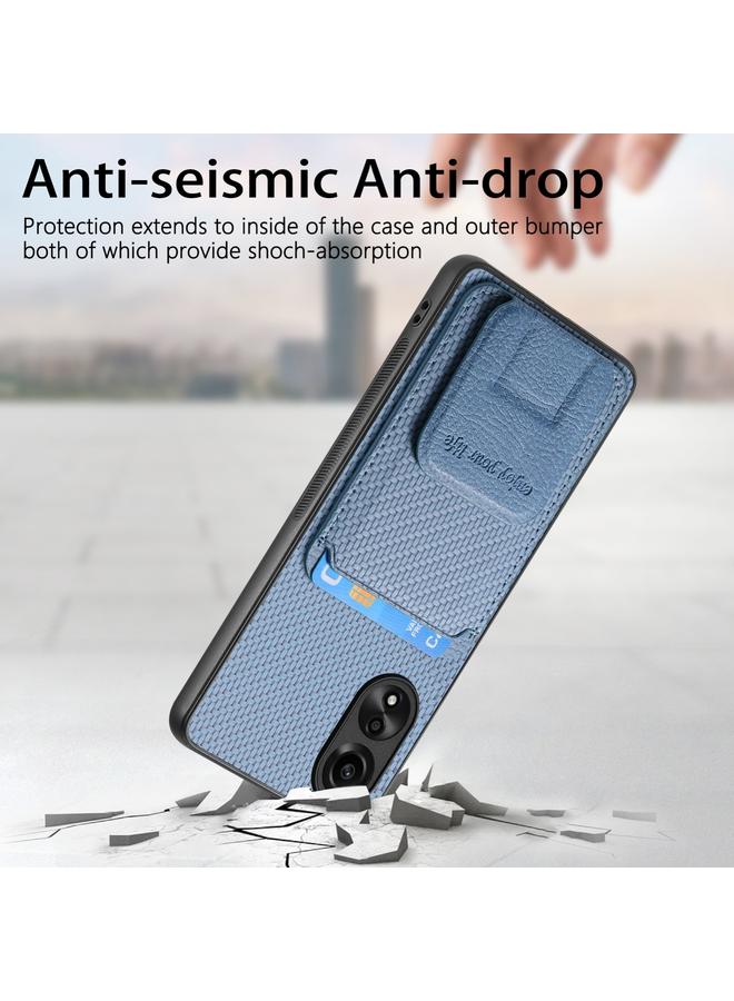 S-TOP Case For OPPO Reno6 Pro+ Carbon Fiber Card Bag Fold Stand Phone Case - Image 4