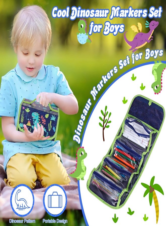 Purtarly Dinosaur Markers for Kids 4-8 with Pencil Case, Cool Birthday Dinosaur Gifts for Boys, 48PCS Scented Markers Gifts for Boys 4-6, Coloring Pens Art Supplies School Gift for Kids Ages 4 5 6 7 8 9 10 - Image 5
