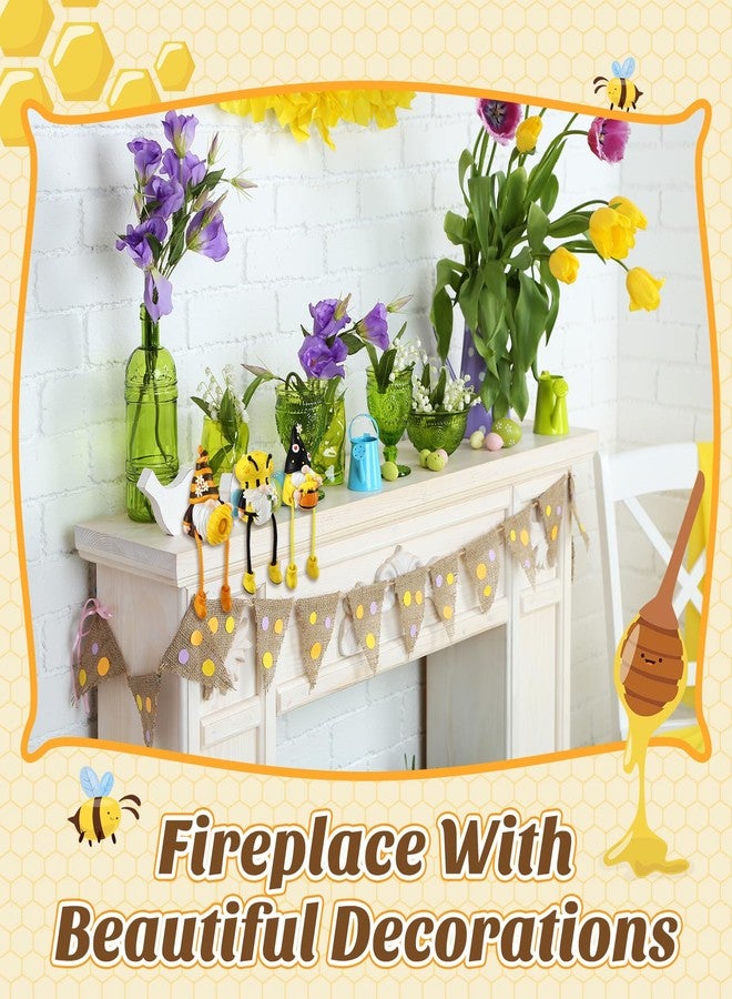 Anglechic 3 Pcs Bee Gnomes Decorations with Dangling Legs, Spring Honey Shelf Sitters, World Bee Day Decor Figurines for Home Kitchen Porch, Gifts for Mom Women - Image 5