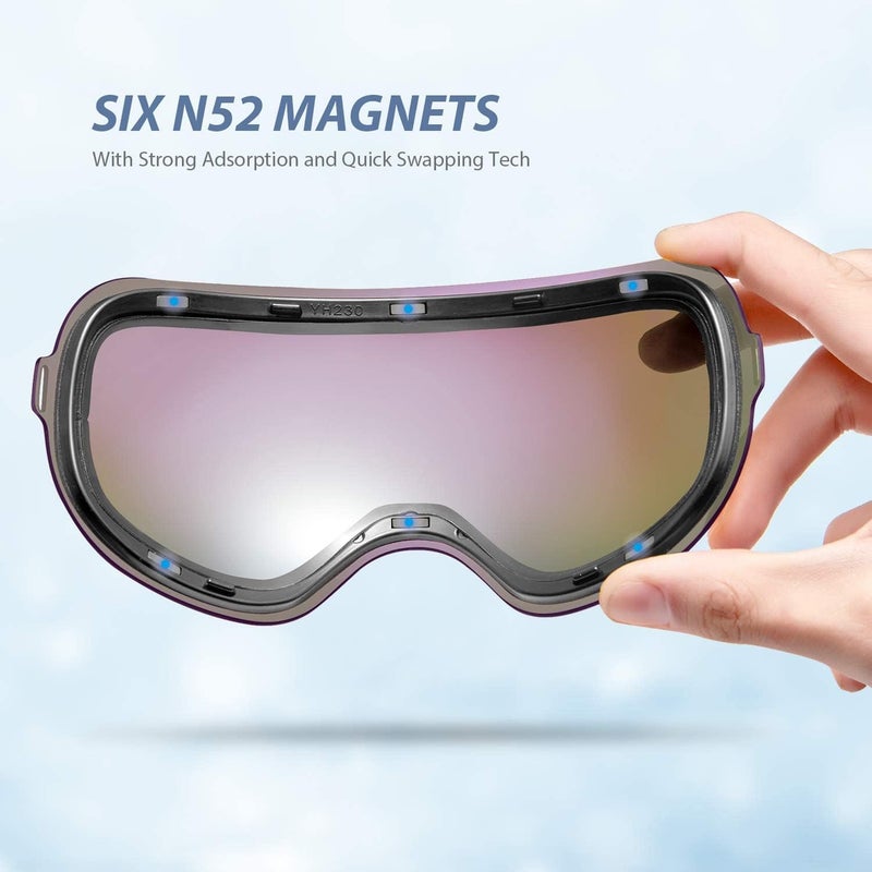 VANRORA X-Mag Ski Goggles Replacement Lens, Extra Snowboard Goggles Lens, Anti-Fog & 100% UV Protection - Image 3