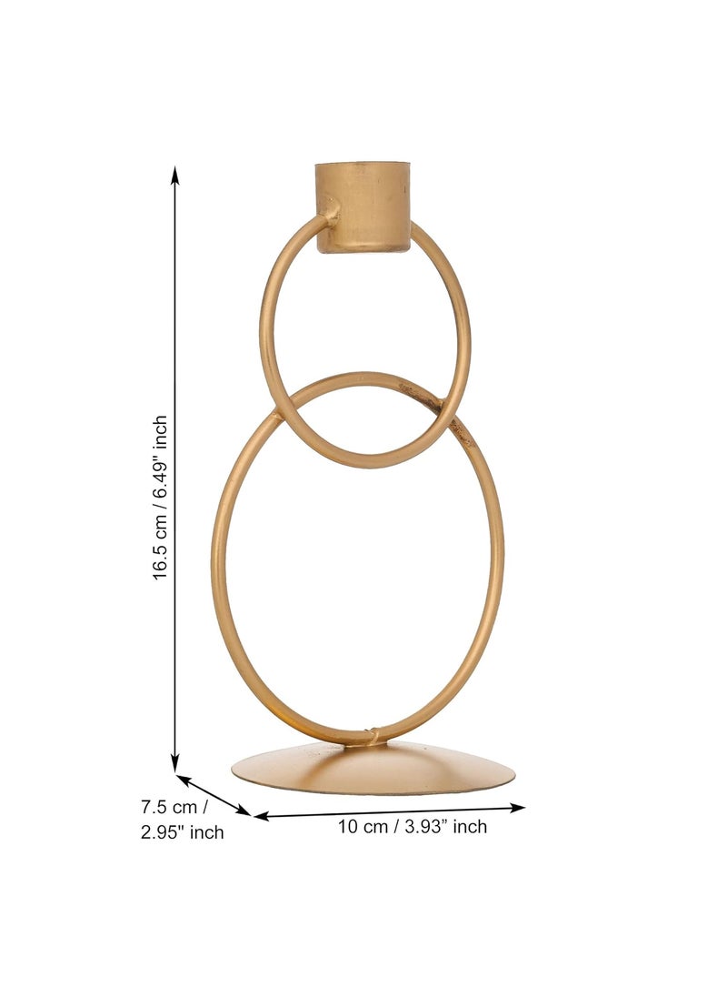 Webelkart Webelkart Premium Decorative Rings Candlestick Holder for Home and Dining Table Decor/Tealight Candle Holder for Home and Office Decor - (6.5 inches Gold) (Pack of 1)  - Image 3