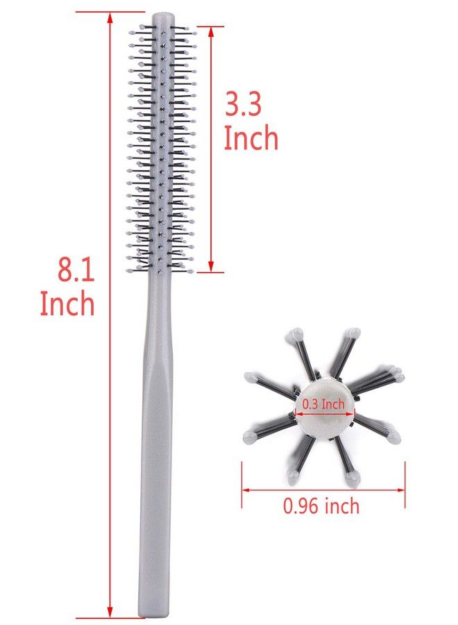 Perfehair فرشاة تصفيف الشعر البلاستيكية الصغيرة المستديرة ذات الشعيرات النايلون لتجفيف الشعر القصير، أسطوانة بقطر 1 بوصة - Image 4