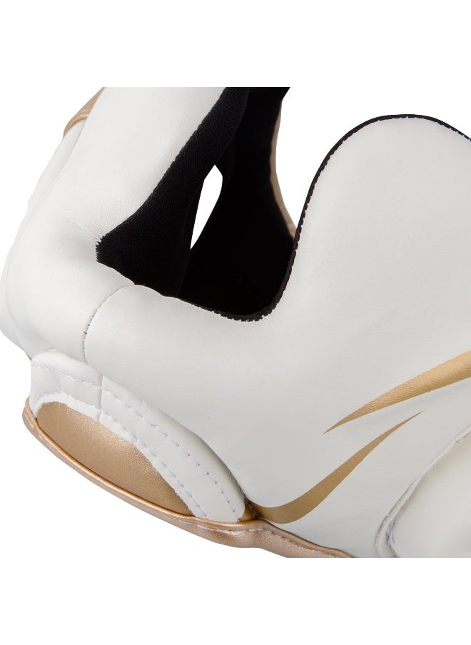 VENUM - Venum Elite Hook and Loop Shin Guards - Medium - White/Gold-M - Image 1