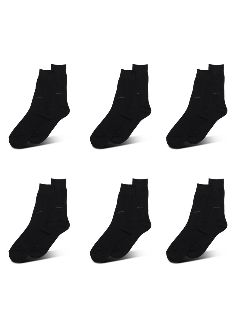 AMPM MEN'S FORMAL SOCKS (PACK OF 6) - BLACK - Image 1