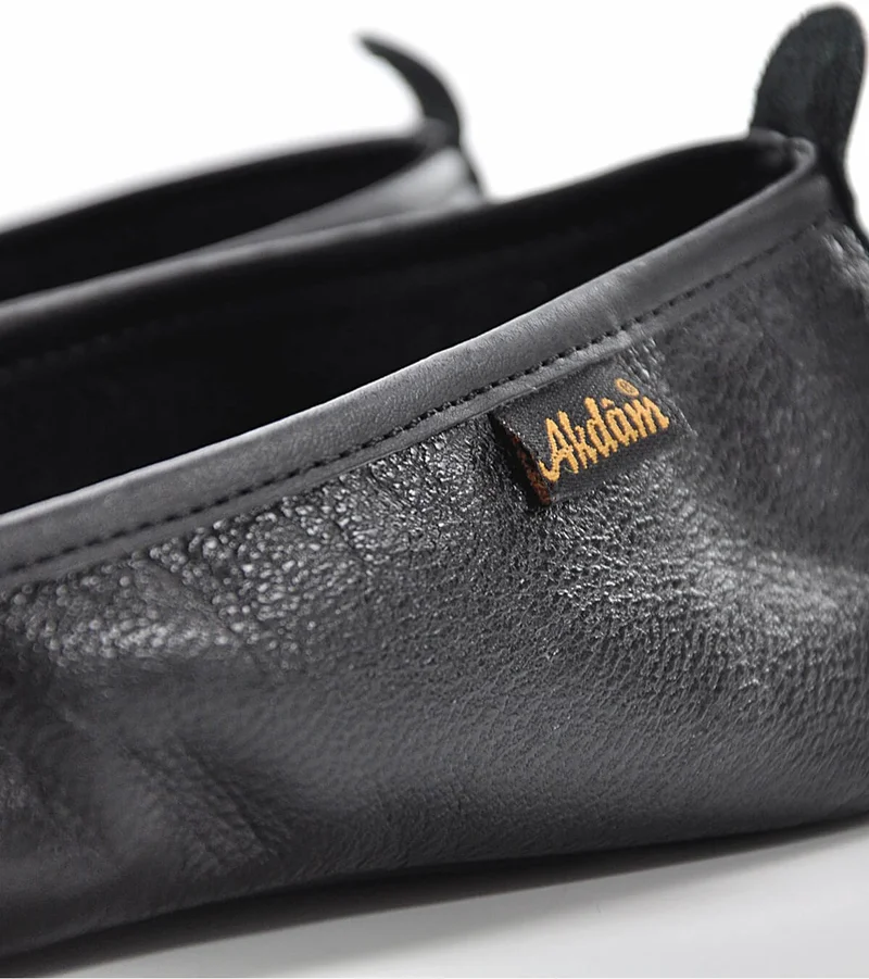 ايهفان 100% Leather Hajj Umrah Tawaf and Home Shoes Black